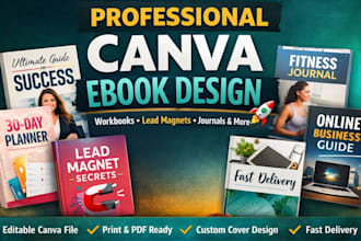 do canva  ebook design flipbook lookbook design  journal workbook lead magnet