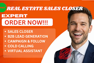 real estate sales closer high ticket sales closer b2b lead sales representative