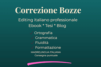 proofread and edit your italian ebook, thesis or blog