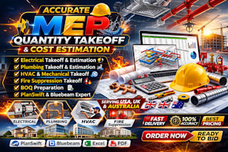 do mep quantity takeoff, electrical, plumbing, fire and hvac cost estimation