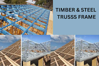 design wood and steel trusses, timber frames roof structural engineer