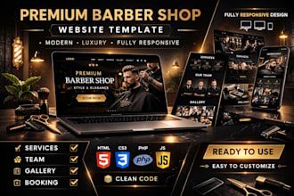 provide a modern luxury barber shop website template