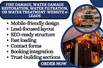 design fire damage water damage website water filtration water treatment leads