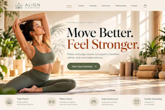 design squarespace pilates yoga studio website with class booking