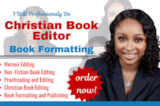 proofread, edit and format christian book nonfiction manuscript memoir or novel