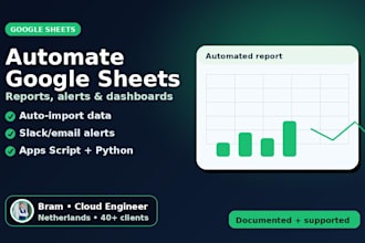 automate google sheets reports, alerts, dashboards and apis