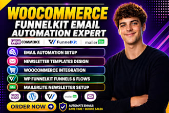 setup woocommerce wp funnelkit email automation mailerlite newsletter templates