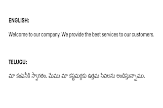 translate english to telugu and telugu to english manually
