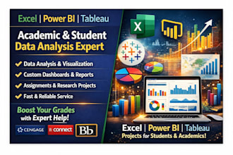 do complete excel, power bi, tableau tasks on cengage, connect, blackboard