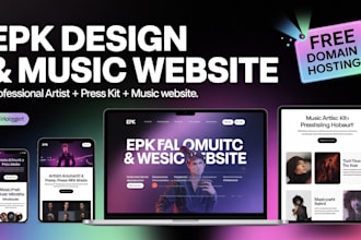 design music epk website and  bandzoogle website dj press kit design epk design