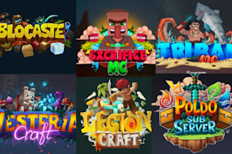 create premium minecraft server logo, server icon and banner design