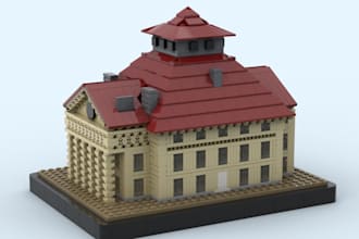 do 3d lego bricks architecture real building model lego model galactus art