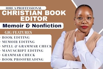 proofread edit christian memoir nonfiction ebook spell check manuscript editing