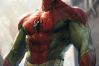 marvel or dc comic style custom illustration