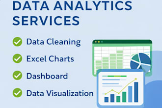 do excel data analysis, data cleaning and visualization