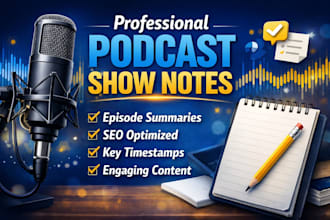 write podcast SEO show notes informative show notes promote your podcast