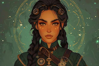 create a steampunk fantasy illustration