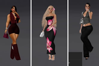 create custom imvu 3d clothing and fashion mesh model