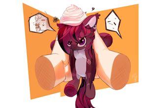 draw mlp character or your pony oc in chibi style