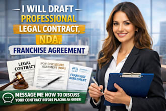 draft professional legal contract, nda, and franchise agreement