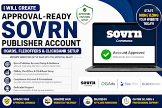 create approved sovrn account, ogads, flexoffers, clickbank affiliate marketing