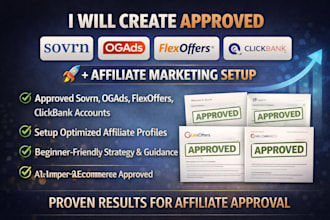 create approved sovrn account, ogads, flexoffers, clickbank affiliate marketing