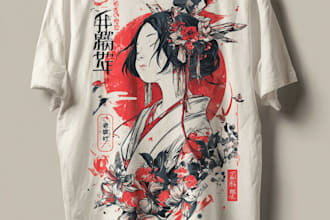 make japanese t shirt illustration