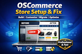 build customize and fix oscommerce ecommerce store website migration