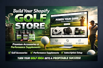 design golf website, golf accessories store, gym website golf supplement website