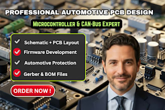 design any small automotive pcb, microcontroller based