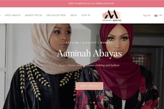 build sleek abaya shopify store islamic wear website abaya website hijab website