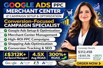 setup and manage google ads ppc and merchant center campaign SEO expert