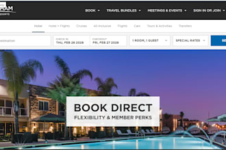 make hotel website hotel booking website, resort website, hotel landing page