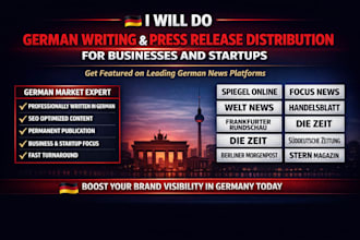 do german writing and press release distribution for businesses and startups