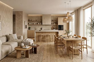 do 3d interior design for living room, bedroom, and kitchens