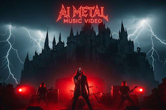 create metal lyric, rock video, metal music, vfx video for your song