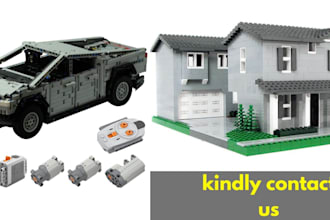 custom 3d lego design, 3d lego car and building lego moc with manual instruction