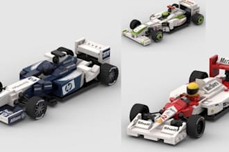 design 3d lego moc model, f1 car, house, ship, bike with manual instruction