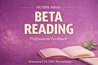 professionally beta read your fiction novel with detailed feedback