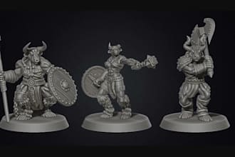 sculpt highly detailed dnd miniature character for 3d printing, tabletop