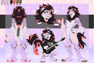 custom furry ref sheet, headshot, fursona oc design, anthro nsfw furry art