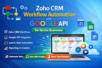 zoho CRM workflows and automate processes using google API for service business