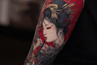 create super artistic tattoo designs in japanese style