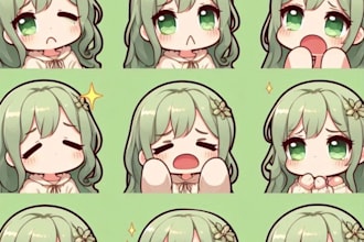 draw chibi twitch emotes animated emotes vtuber pngtuber live2d vtuber character