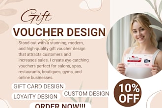 design voucher, gift certificate,loyalty cards, gift card within 6 hours