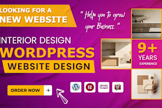 build elegant interior design website in wordpress with elementor