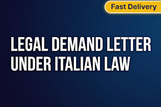 draft a formal legal demand letter diffida under italian law