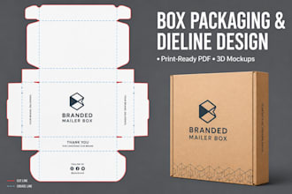 design print ready box packaging and dieline template