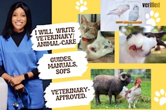write veterinary animal care guides, manuals and sops