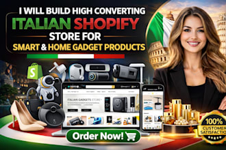 build high converting italian shopify store for smart  and home gadget products